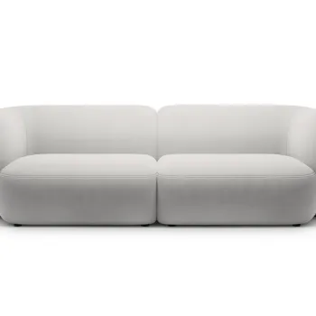 Canapea modulara 4 locuri, Kate, Micadoni, 243x99x76 cm, catifea, gri deschis imagine