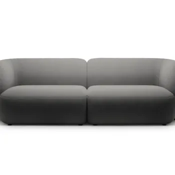 Canapea modulara 4 locuri, Kate, Micadoni, 243x99x76 cm, catifea, gri inchis imagine