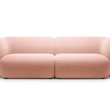 Canapea modulara 4 locuri, Kate, Micadoni, 243x99x76 cm, catifea, roz imagine