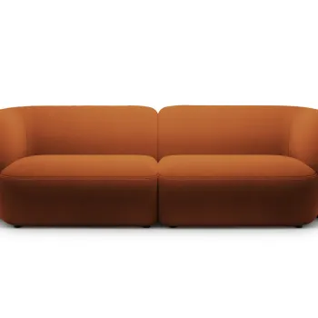 Canapea modulara 4 locuri, Kate, Micadoni, 243x99x76 cm, catifea, teracota imagine