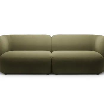 Canapea modulara 4 locuri, Kate, Micadoni, 243x99x76 cm, catifea, verde imagine