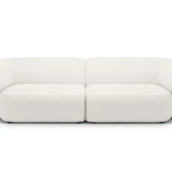 Canapea modulara 4 locuri, Kate, Micadoni, 243x99x76 cm, tesatura boucle, alb imagine