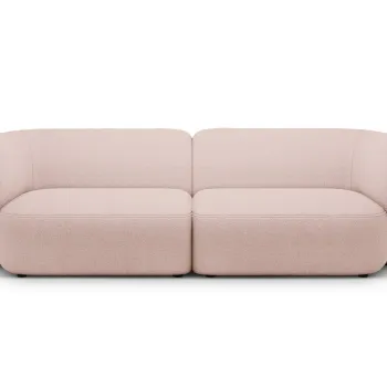 Canapea modulara 4 locuri, Kate, Micadoni, 243x99x76 cm, tesatura boucle, roz pudra imagine