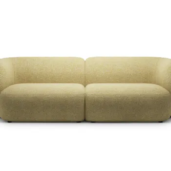 Canapea modulara 4 locuri, Kate, Micadoni, 243x99x76 cm, tesatura structurata, galben melanj imagine