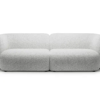 Canapea modulara 4 locuri, Kate, Micadoni, 243x99x76 cm, tesatura structurata, gri deschis melanj imagine