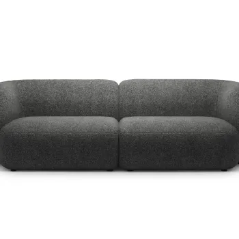 Canapea modulara 4 locuri, Kate, Micadoni, 243x99x76 cm, tesatura structurata, gri inchis melanj imagine