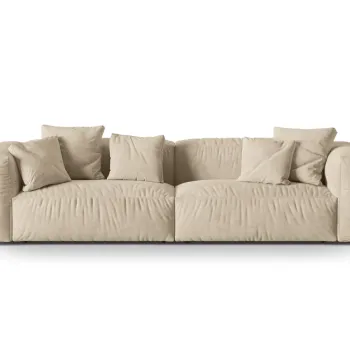 Canapea modulara 4 locuri, Martina-120, Micadoni Home, 320x106x75 cm, catifea, bej deschis imagine