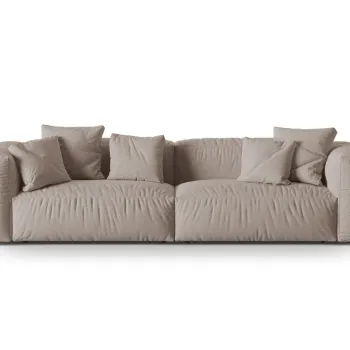 Canapea modulara 4 locuri, Martina-169, Micadoni Home, 320x106x75 cm, tesatura structurata catifelata, bej inchis imagine