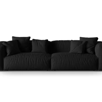 Canapea modulara 4 locuri, Martina-169, Micadoni Home, 320x106x75 cm, tesatura structurata catifelata, negru imagine