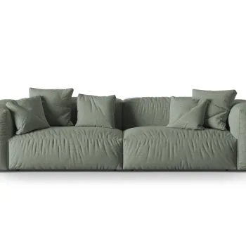 Canapea modulara 4 locuri, Martina-169, Micadoni Home, 320x106x75 cm, tesatura structurata catifelata, verde muschi imagine