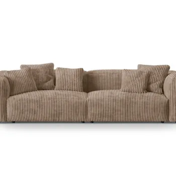 Canapea modulara 4 locuri, Martina-212, Micadoni Home, 320x106x75 cm, velur, maro ghinda imagine