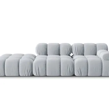 Canapea modulara dreapta 4 locuri, Bellis, Micadoni Home, BL, 282x94x63 cm, catifea, albastru deschis imagine