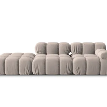 Canapea modulara dreapta 4 locuri, Bellis, Micadoni Home, BL, 282x94x63 cm, catifea, bej imagine