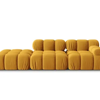 Canapea modulara dreapta 4 locuri, Bellis, Micadoni Home, BL, 282x94x63 cm, catifea, galben imagine