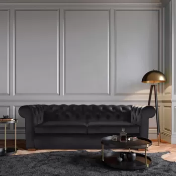 Canapea Oxford Chesterfield, 93x183x75 cm, 2 locuri, Graphite imagine