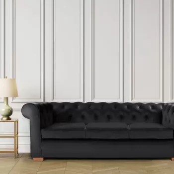 Canapea Oxford Chesterfield, 93x214x75 cm, 3 locuri, Graphite imagine