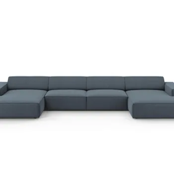 Canapea panoramica 6 locuri, Jodie, Micadoni Home, BL, 364x166x70 cm, poliester, albastru imagine