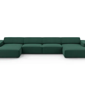 Canapea panoramica 6 locuri, Jodie, Micadoni Home, BL, 364x166x70 cm, poliester, verde imagine