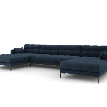 Canapea panoramica 6 locuri, Mamaia, Micadoni Home, BL, 383x185x75 cm, tesatura tip twill, albastru imagine