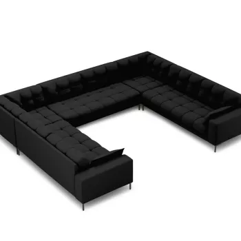 Canapea panoramica 9 locuri, Mamaia, Micadoni Home, BL, 337x256x75 cm, tesatura tip twill, verde imagine