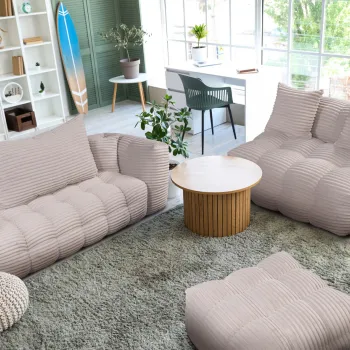 Canapea Santa Fe, 3L, 233x104x72 cm, Reyat Cream imagine