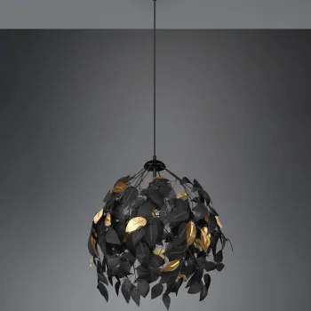 Candelabru Leavy, RL, 38x150 cm, 28W, 1x E27, metal, negru mat/auriu imagine