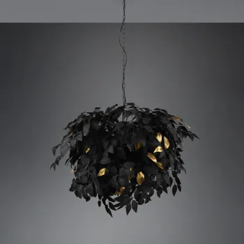 Candelabru Leavy, RL, 70x150 cm, 28W, 4x E14, metal, negru mat/auriu imagine