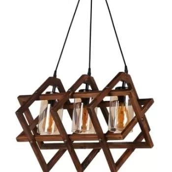 Candelabru, Luin, 8309-3, E27, 60 W, lemn/metal imagine