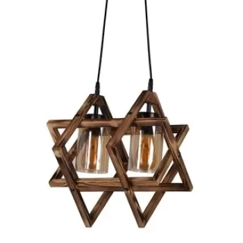 Candelabru, Luin, 8310-2, E27, 60 W, lemn/metal imagine