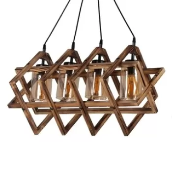 Candelabru, Luin, 8310-4, E27, 60 W, lemn/metal imagine