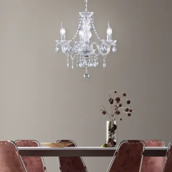 Candelabru Luster, RL, 46x150 cm, 40W, 3x E14, metal, argintiu imagine