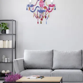 Candelabru Luster, RL, 46x150 cm, 40W, 3x E14, metal, multicolor imagine