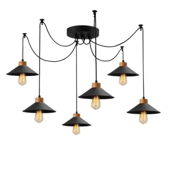 Candelabru Manavgat N-559, Noor, 100 x 144 cm, 6 x E27, 100W, negru imagine