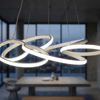 Candelabru, Mauro Ferretti, Glovy, banda LED integrata, 65W, 3000K / 4000K / 6000K, 55x120 cm, aluminiu/fier, alb imagine