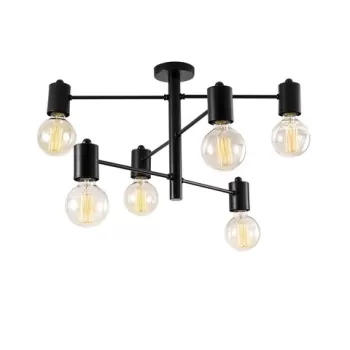 Candelabru Opviq, Hexa - 6941, 33x61 cm, 6 x E27, 100 W, negru imagine