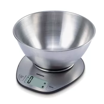 Cantar de bucatarie cu bol Optim, Heinner, 5 kg, gri imagine