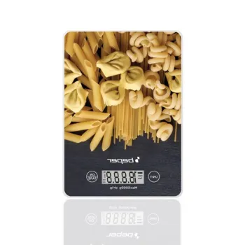 Cantar digital de bucatarie Beper, 15x21.5x1.5 cm, sticla, gri imagine