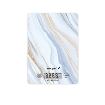Cantar digital de bucatarie Beper, 15x21.5x1.5 cm, sticla, multicolor imagine