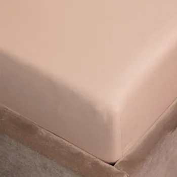 Cearceaf de pat cu elastic Danielle, Homla, 160x200 cm, bumbac satinat, bej imagine