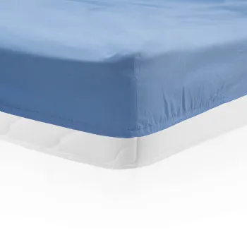 Cearceaf de pat cu elastic Heinner Home, 90x200 cm, bumbac, albastru imagine