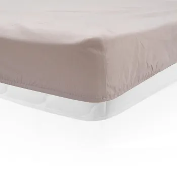Cearceaf de pat cu elastic Heinner Home, 90x200 cm, bumbac, crem imagine
