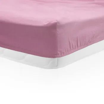 Cearceaf de pat cu elastic Heinner Home, 90x200 cm, bumbac, roz imagine