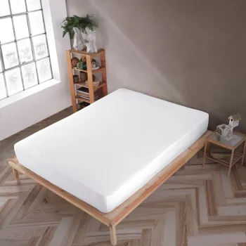 Cearceaf de pat cu elastic Jersey Single Large (FR), L'essentiel Maison, White, Alb imagine