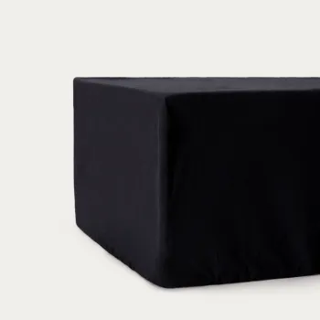 Cearceaf de pat cu elastic Lauko, Homla, 180x200 cm, bumbac, negru imagine