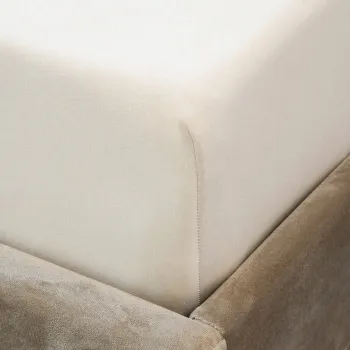 Cearceaf de pat cu elastic Pelly, Homla, 140x200 cm, bumbac, bej imagine