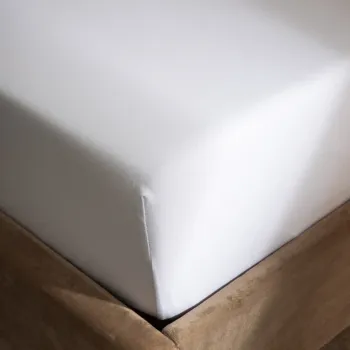 Cearceaf de pat cu elastic Pelly, Homla, 160x200 cm, bumbac, alb imagine