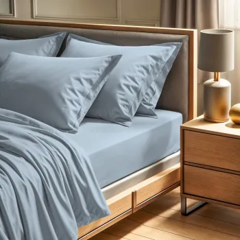 Cearceaf de pat cu elastic Ranforce Double (FR) (IT) (ES) (DE), L'essentiel Maison, Tonne Marie, Albastru imagine