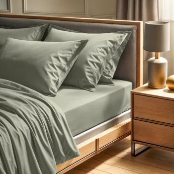 Cearceaf de pat cu elastic Ranforce Double (FR) (IT) (ES) (DE), L'essentiel Maison, Tonne Verte, Verde imagine