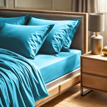 Cearceaf de pat cu elastic Ranforce Double XL (FR) (IT) (ES) (DE), L'essentiel Maison, Tonne Bleue, Turcoaz imagine