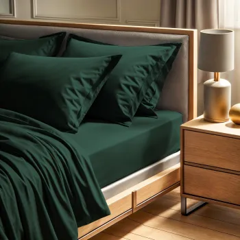 Cearceaf de pat cu elastic Ranforce Double XL (FR) (IT) (ES) (DE), L'essentiel Maison, Tonne Verte, Verde inchis imagine